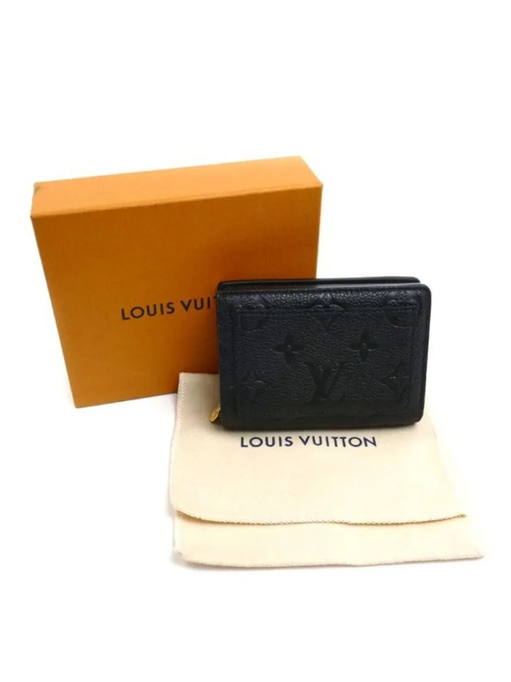 Louis Vuitton Portefeuille Clair Bifold Wallet Monogram Empreinte Noir
